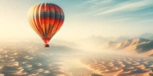 Hot Air Ballooning Soaring Above Dubai's Deserts